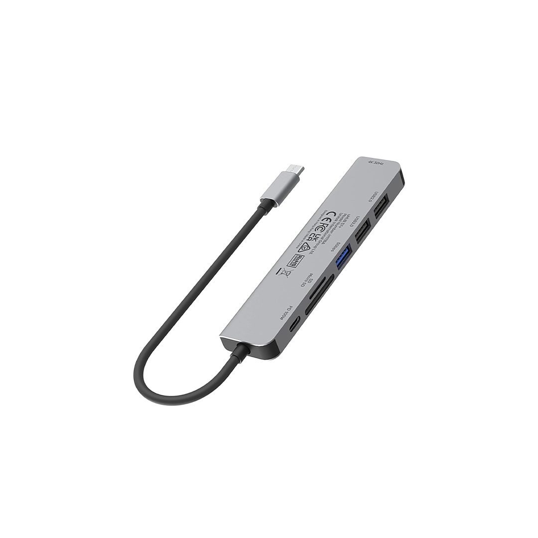 موزع Unitek H1118A uHUB S7+ USB-C 7 في 1 بسرعة 5 جيجابت في الثانية مع HDMI بدقة 4K وتوصيل طاقة 100 وات موزع Unitek H1118A uHUB S7+ USB-C 7 في 1 بسرعة 5 جيجابت في الثانية مع HDMI بدقة 4K وتوصيل طاقة 100 وات